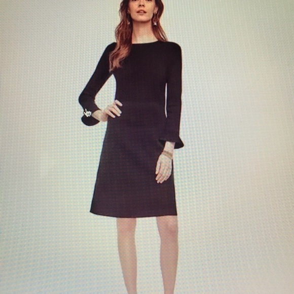 Ann Taylor Dresses & Skirts - Ann Taylor Refined Knit Fluted Sleeves in Black Size Med BNWT